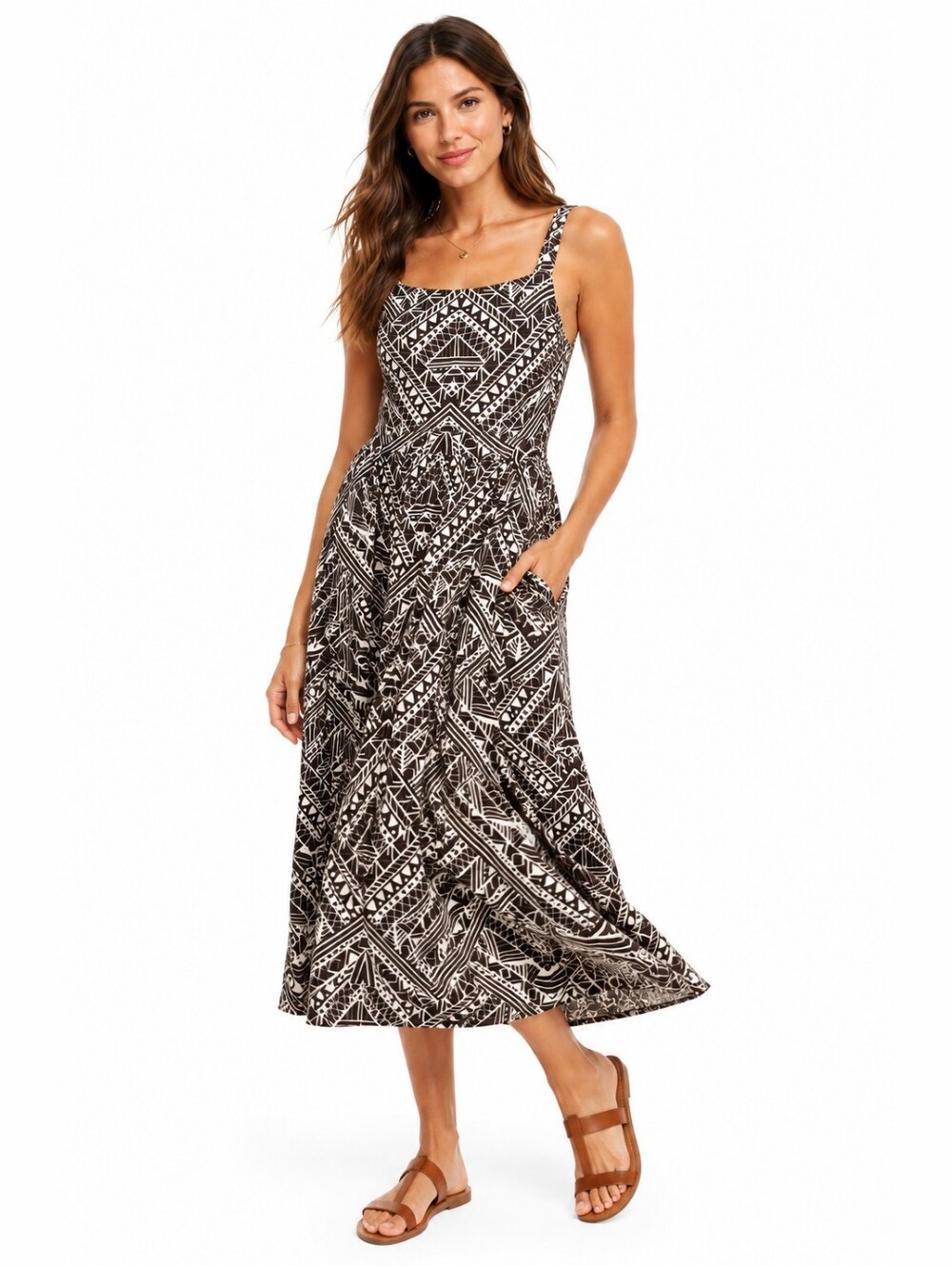 Anthropologie Corey Lynn Calter Tribal Print Smocked Midi Dress S